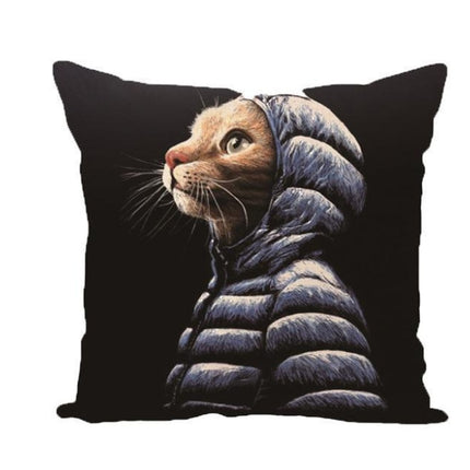 Cat Cushion Covers 45x45 | Cute Linen Cotton Pillowcases