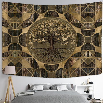 Boho Tapestry Wall Hanging | Retro Illustration Decor