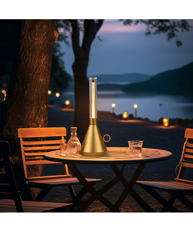 Retro Kerosene Lamp Style Rechargeable Light – Portable LED Lantern with Touch Dimming (Gold or Black)
