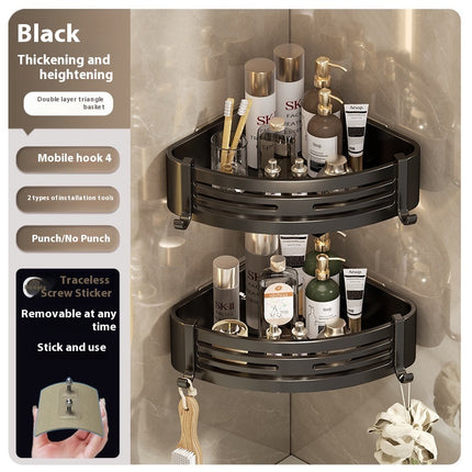 Portable Bathroom Corner Shelf – Raised Aluminium Storage | Ikeame