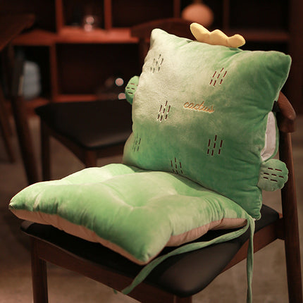 Cute Animal Seat Cushion with Backrest | Plush Chair Hugger