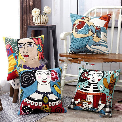 Colourful Embroidered Cushions – 4 Unique Designs