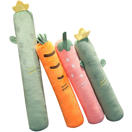 Super Fun Cylindrical Plush Pillows – Carrot, Strawberry and Cactus Designs 🥕🍓🌵