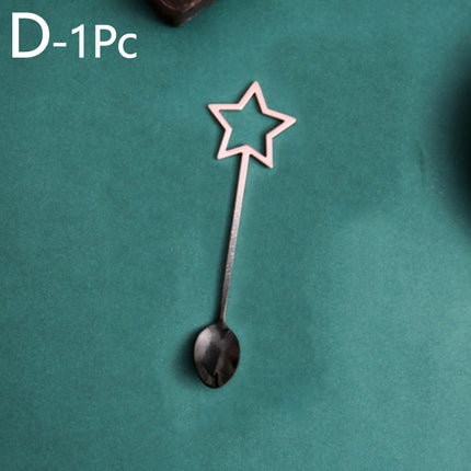 Creative color star 304 stainless steel spoon coffee stirring spoon