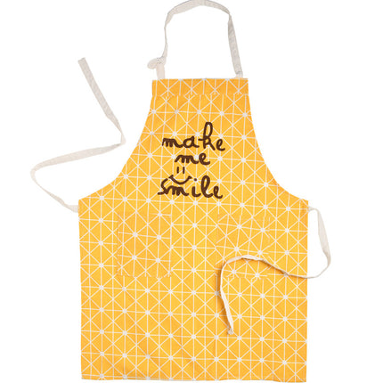 Waterproof & Oil Repellent Cotton Kitchen Apron and Oven Gloves – Yellow or Monochrome | Sold Separately or as a Set