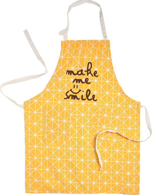 Waterproof & Oil Repellent Cotton Kitchen Apron and Oven Gloves – Yellow or Monochrome | Sold Separately or as a Set