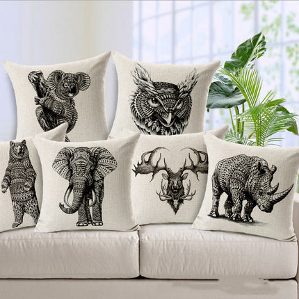 Simple elephant cotton linen pillowcase cushion – Trendy & Practical for Daily Living