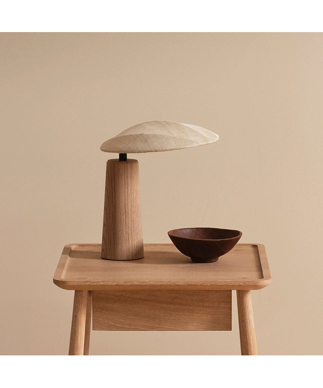 Japanese Style Bamboo Table Lamp – Minimalist Decorative Light with Linen Shade