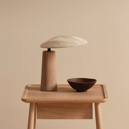 Japanese Style Bamboo Table Lamp – Minimalist Decorative Light with Linen Shade