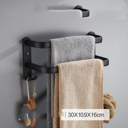 🖤 Light Luxury Black Aluminium Towel Rack – Single / Double / Triple Layer