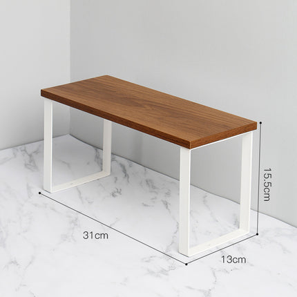Japanese-Style Iron & Pine Desktop Storage Rack (Small / Large)