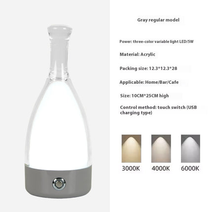 Portable Wine Decanter Lamp – LED Touch Dimming Light with Optional Leather Strap (8 Base Colours)