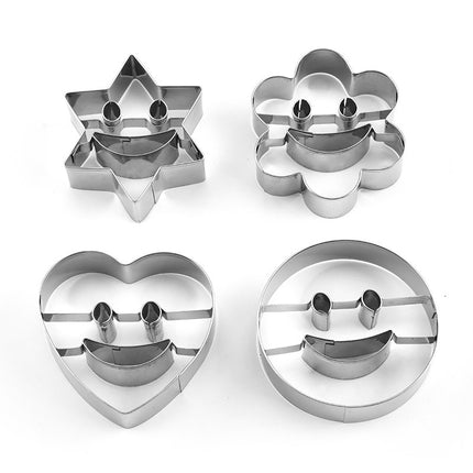 Smiley Face Biscuit Cutter Set 😊 – Stainless Steel, 4 Shapes