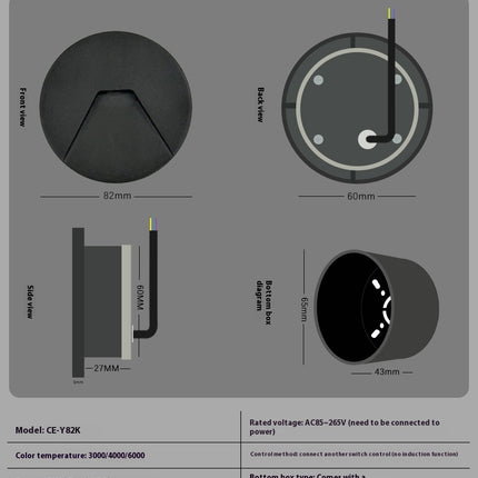 Circular Aluminium Waterproof LED Light – Motion Sensor or Switch | 3000K & 4000K