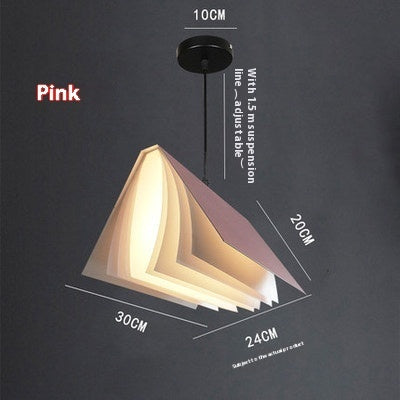 Book-Shaped Pendant Light – Creative Nordic Ceiling Lamp (Multiple Colours & Sizes)