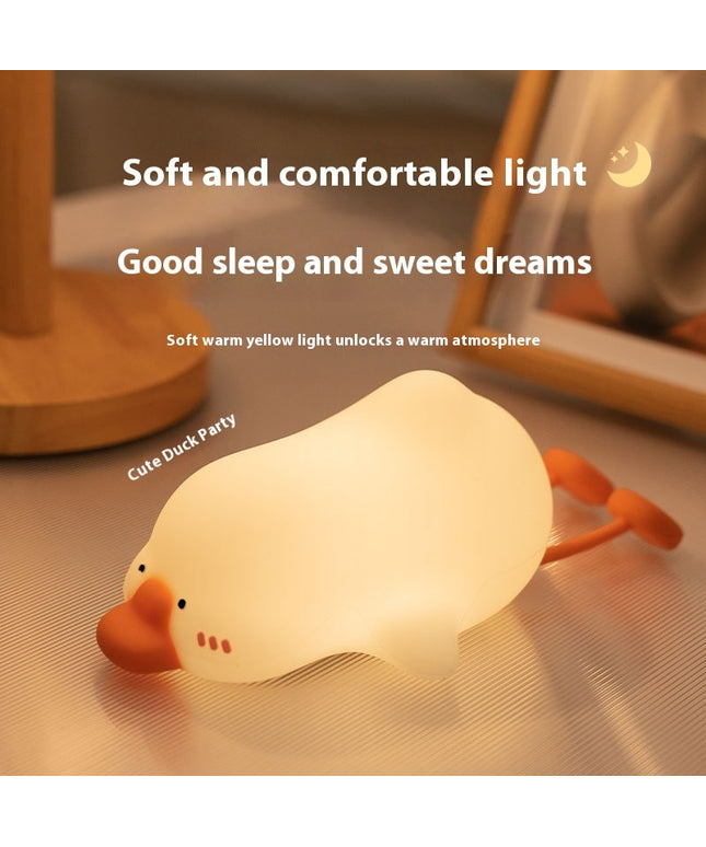 Creative Cute Big White Geese Magic Color Small Night Lamp
