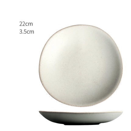 Irregular Ceramic Plate 🍽️ – Vintage Stone, Small or Large