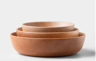 Japanese Wooden Bowl Set | Beech Wood Dining Bowls