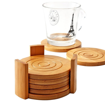 Set of 6 Chinese Style Bamboo Thermal Coasters – Heat Resistant & Eco-Friendly