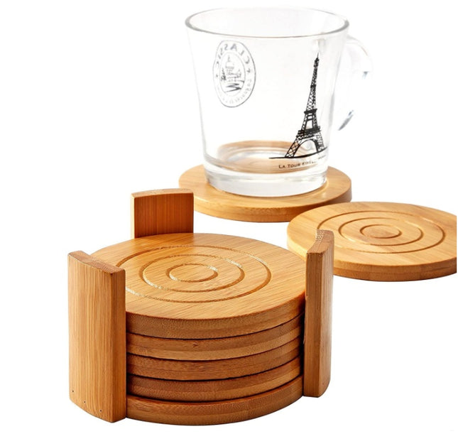 Set of 6 Chinese Style Bamboo Thermal Coasters – Heat Resistant & Eco-Friendly