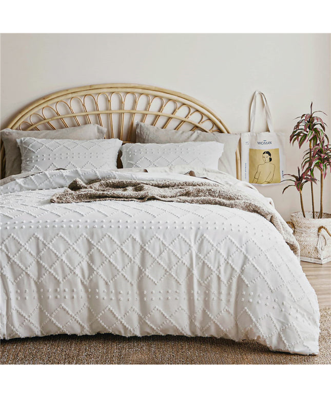 Tufted Cotton Bedding Set | Boho Duvet Cover