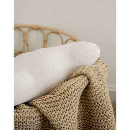 White Cream Geometric Plush Cushion 30x50 – Soft Modern Decorative Pillow
