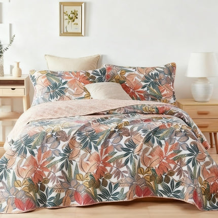 Quilted Cotton Bedspread | Floral Paisley Coverlet Set