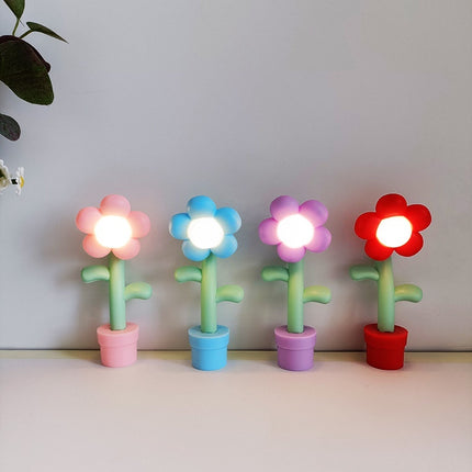 Mini Sunflower Table Lamp – Cute Decorative Light (Pink, Blue, or Red)