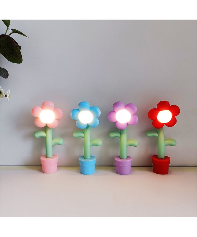 Mini Sunflower Table Lamp – Cute Decorative Light (Pink, Blue, or Red)