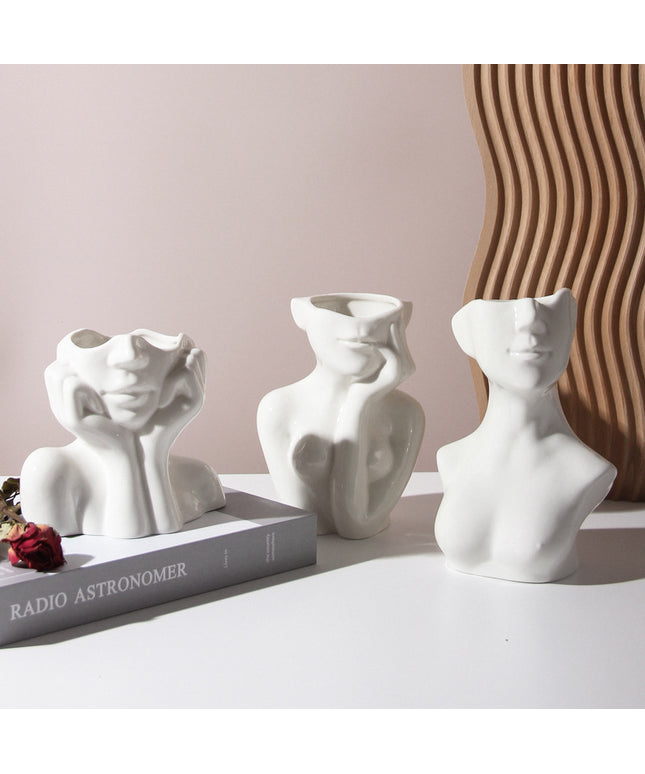 Female Body Ceramic Vase | Abstract Art Decorative Vase