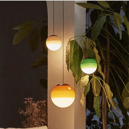 Nordic Minimalist Glass Sphere Pendant Light – Colourful Gradient Chandelier