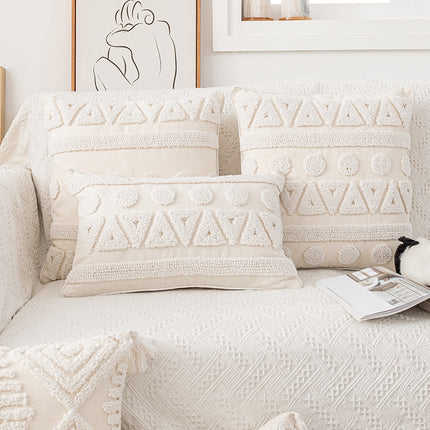 Nordic Beige Tufted Geometric Cushion - 4 designs