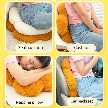 Flower Shaped Plush Cushion – Green or Black Petals | Super Soft Pillow