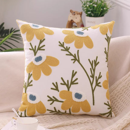 Pastoral Yellow Floral Cushion Cover – 45x45cm 🌼💛