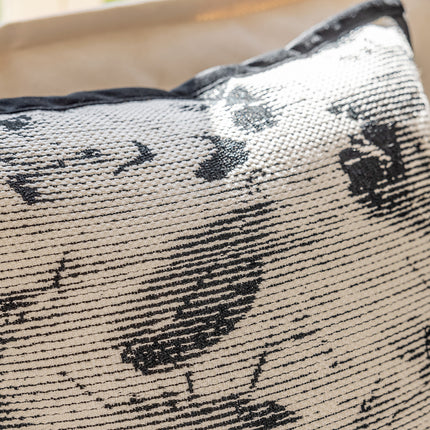 Monochrome Fine Line Patterned Cushion with Core | Minimalist Home Décor