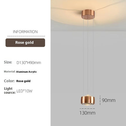 Nordic Modern Ball Pendant Lamp – Minimalist Hanging Line Light (Black, Rose Gold, Bronze)