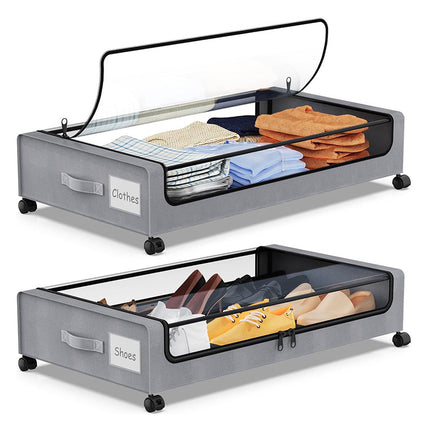 Under Bed Storage Box with Wheels - Fabric Drawer 35L
