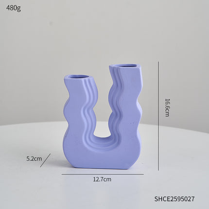 U-Shaped Ceramic Vase | Cream Style Minimalist Décor