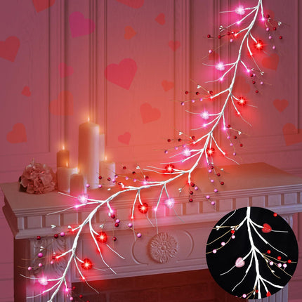 Loving Heart Ambience Light – 1.8m Rattan Branch with 48 Pink LEDs