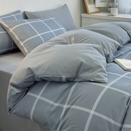 Cotton Bedding Set | Striped & Check Duvet Cover