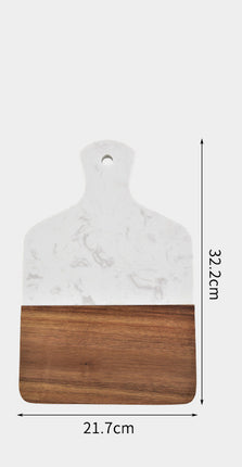 Marble & Acacia Wood Serving Board with Handle – White or Black
