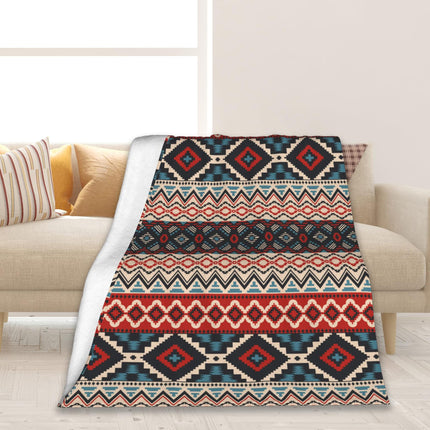 Bohemian Flannel Blanket | Tribal Pattern Cosy Throw