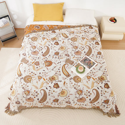 Reversible Cotton Sofa Cover | Paisley Floral Throw