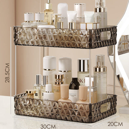 Luxury Bathroom Trolley Storage Rack – Transparent Diamond Design | Ikeame