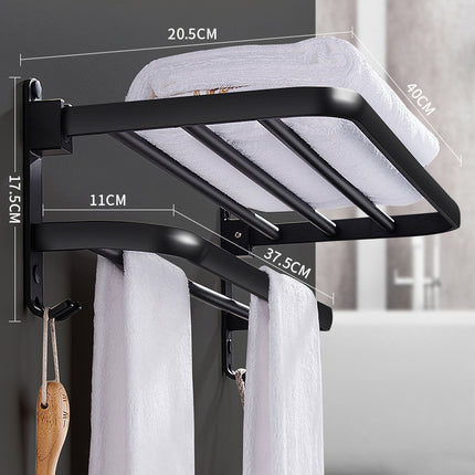 Towel Rack Bathroom Shelf  Wall-mounted Without Perforation