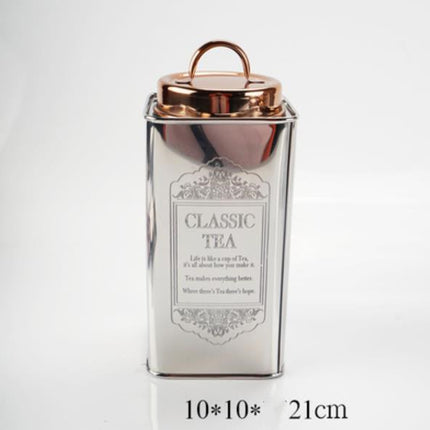 Metal Glass Storage Jar Coffee Tea Cans Kitchen Supplies Table Decoration