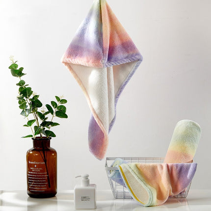 Rainbow Print Dry Hair Cap Quick Dry Towel