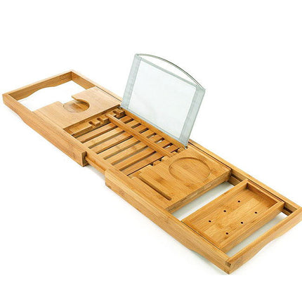 Bamboo Retractable Bathroom Rack Bathtub Tray
