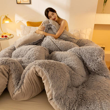 Super Soft Crystal Velvet Winter Quilt – Thickened Fleece, 3 Sizes & Colours
