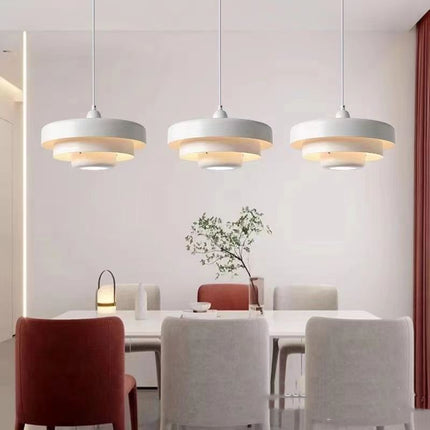 Nordic Danish Rainbow Retro Cake Chandelier – Triple Layer Gloss Finish